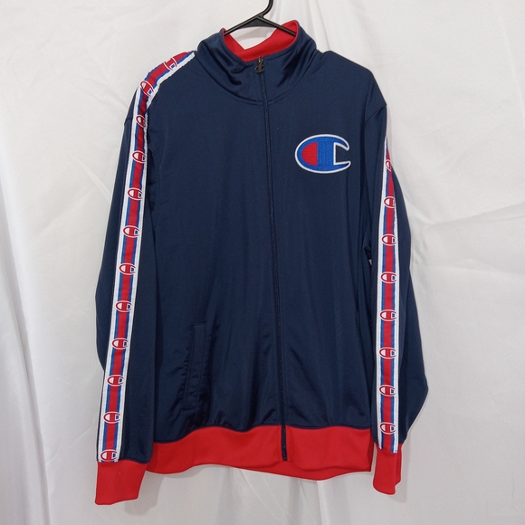 Champion Other - Champion Jacket Mens Size 2XL Track Full Zip Taped Sleeves Athletic Lightweight